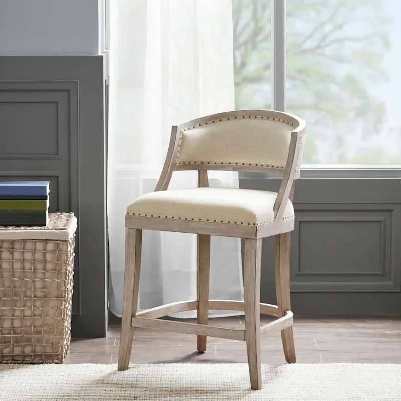 Madison Park Wheatley Natural Counter Stool - 21W x 24.5D x 37.25H
