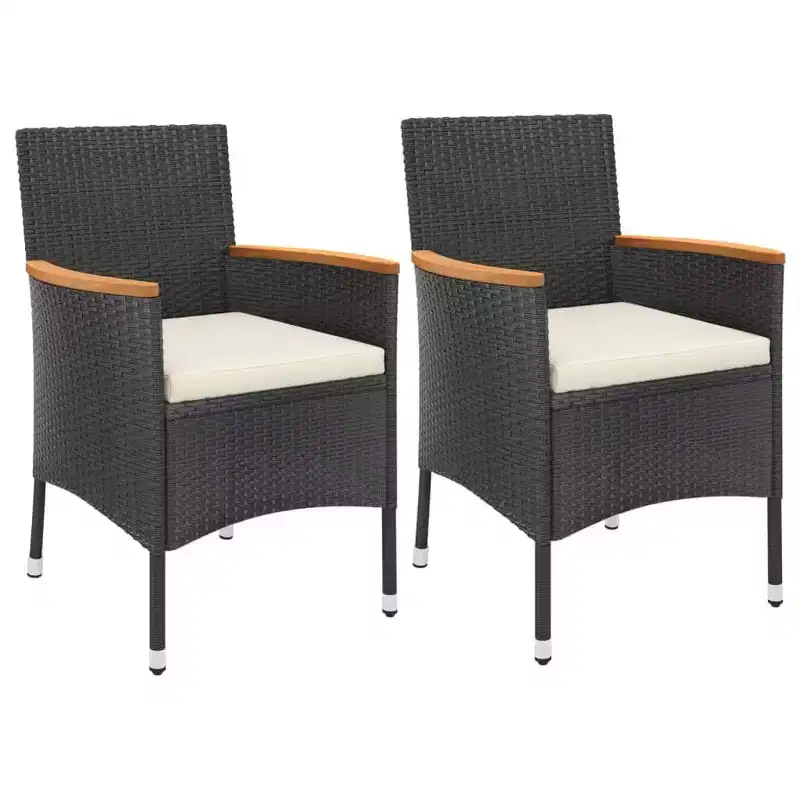 vidaXL Garden Bistro Set Poly Rattan Medium Modern Bistro Set