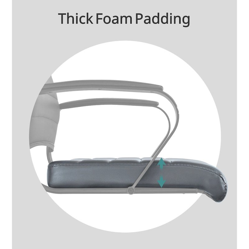 Modern High Back Office Chair Ribbed PU Leather Swivel Tilt Conference Room Computer Desk Cushion Seat Boss