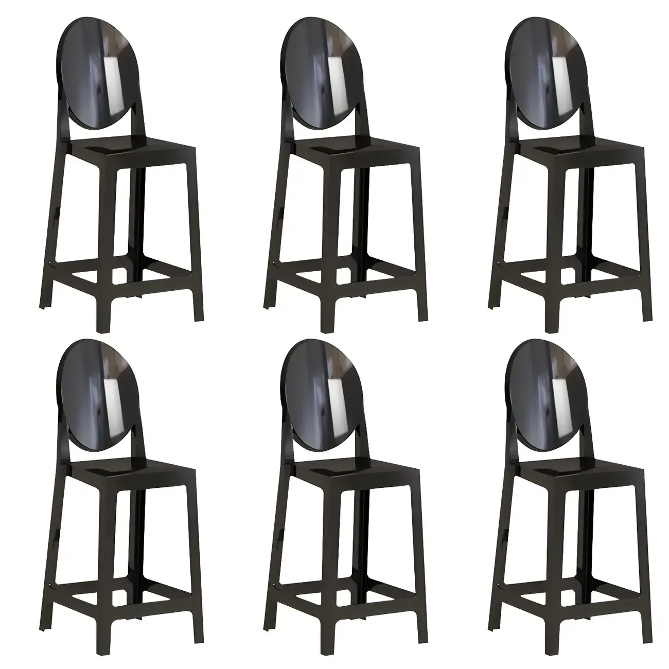 Modern Acrylic Smooth Elegant Circular Backrest Bar Stool