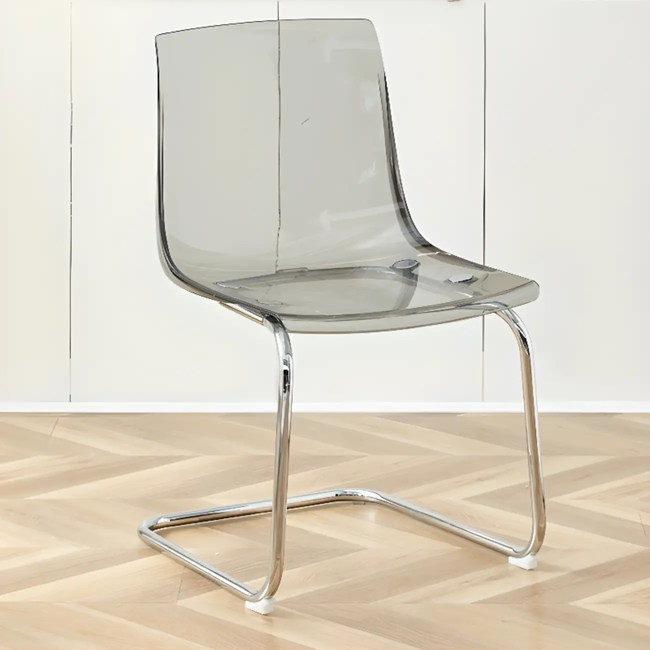 Modern Solid Back Armless Acrylic Dining Chairs