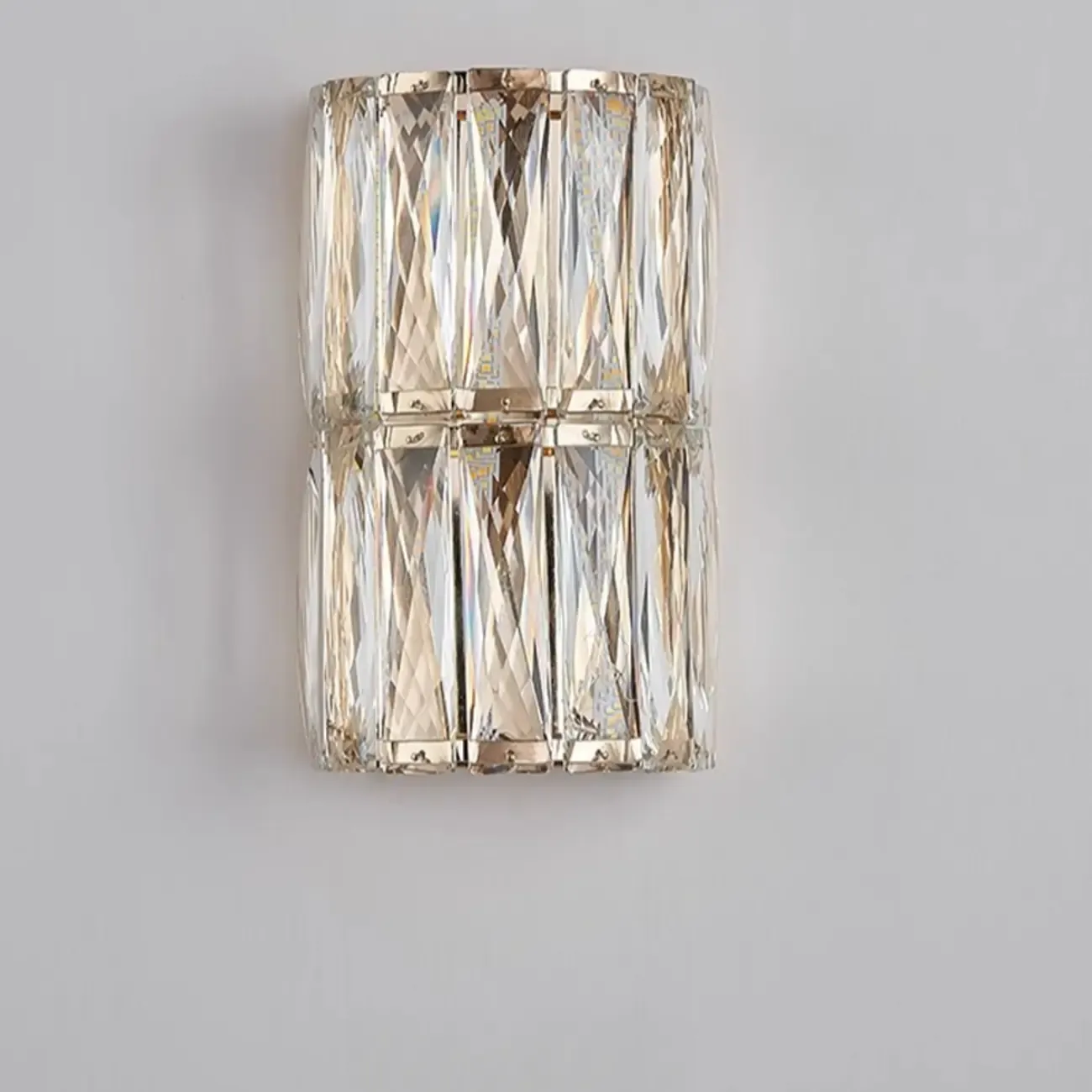 Direct-wired Steel Wall Sconce with Crystal Shade