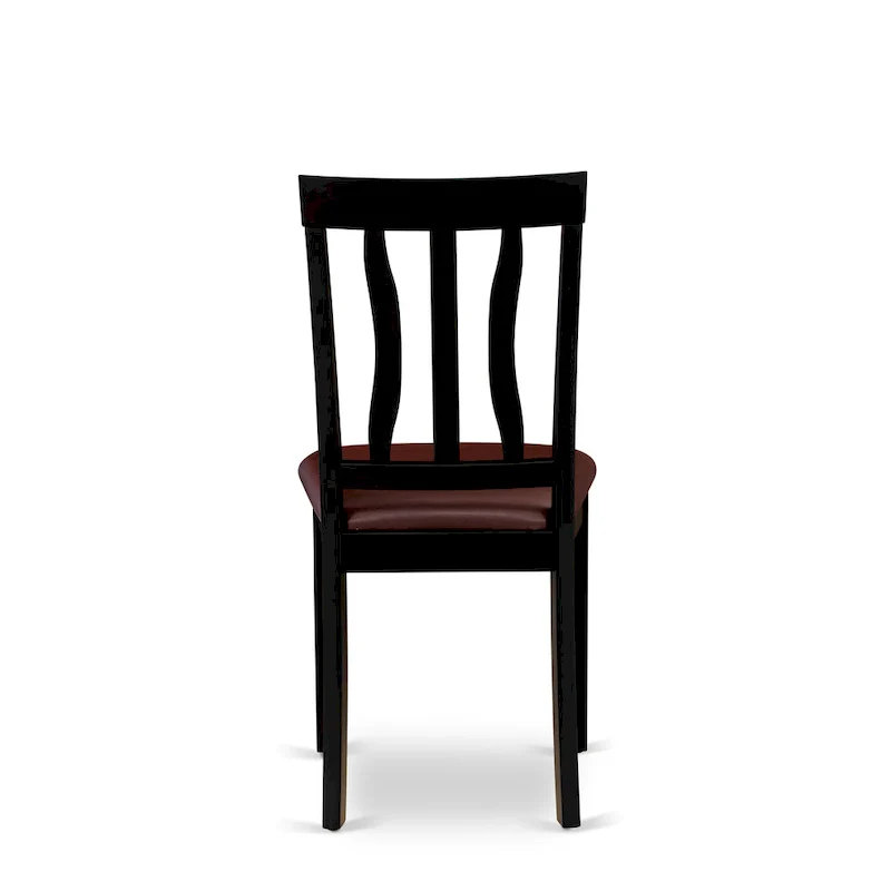 East West Furniture 9 Piece Kitchen Table Set- a Dining Table and 8 Dining Room Chairs, Black & Cherry (Seat Options)