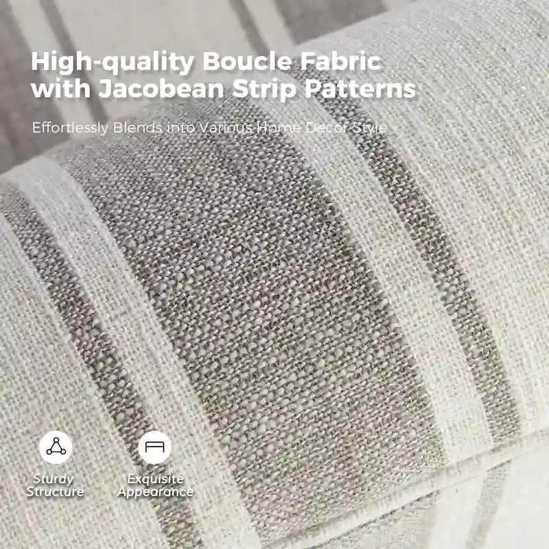 Pancy Traditional Swivel Armchair with Jacobean Strip Pattern Set of 2 by HULALA HOME