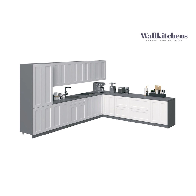 Kitchen Regal Collection White Matte Color Base Size 13Ft Wide - 156x127