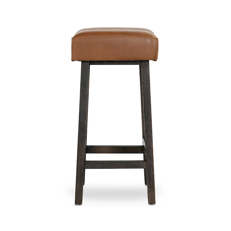 Butterscotch and Dark Brown Backless Counter Stool
