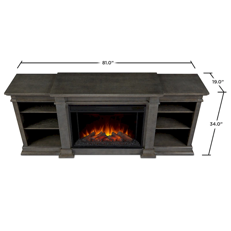 Eliot 81  Grand Antique Grey TV Stand Electric Fireplace by Real Flame