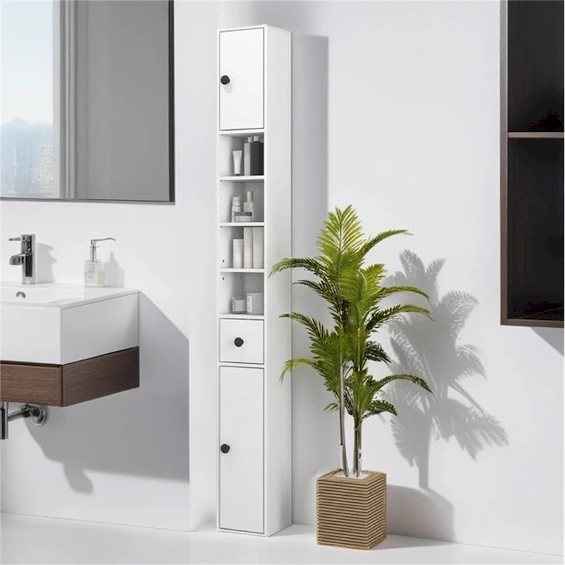 Tall Bathroom Storage Cabinet,Narrow Toilet CabinetAdjustable Shelves