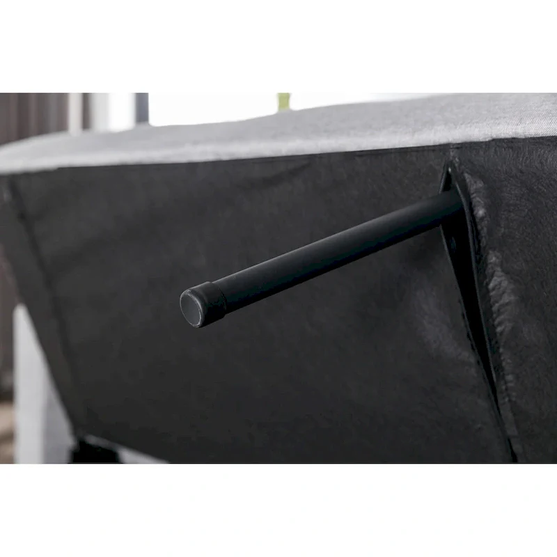 Light Grey Linen Fabric 3-In-1 Convertible Sleeper Loveseat With Side Pocket