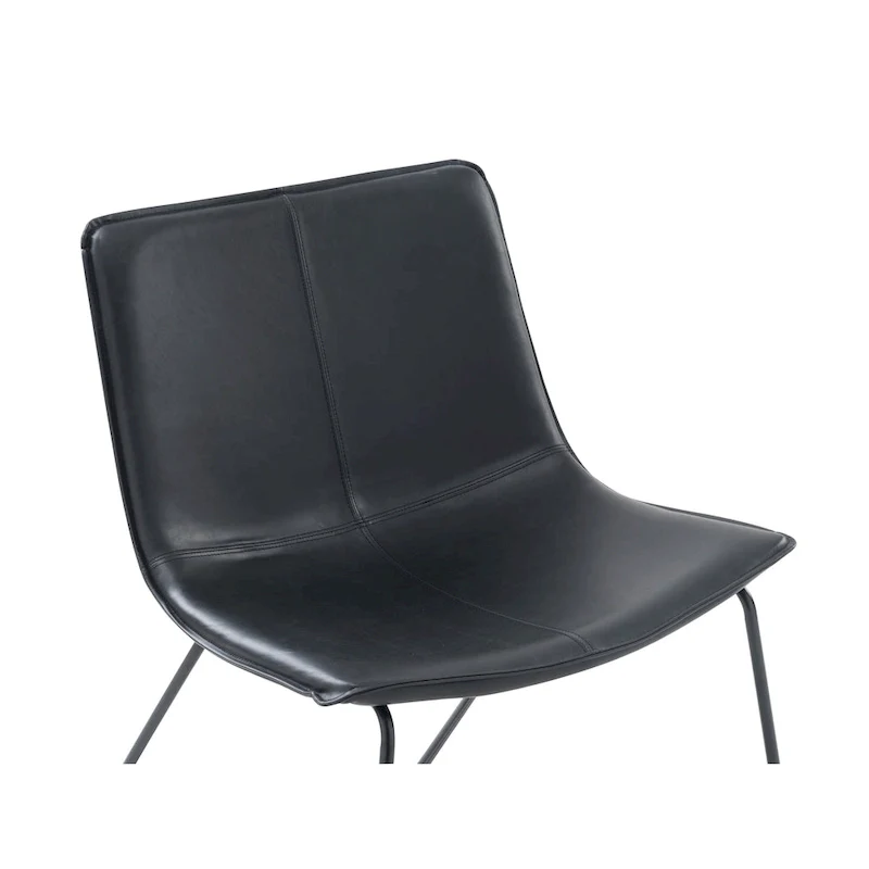 Upholstered Faux Leather Slope Lounge Chair