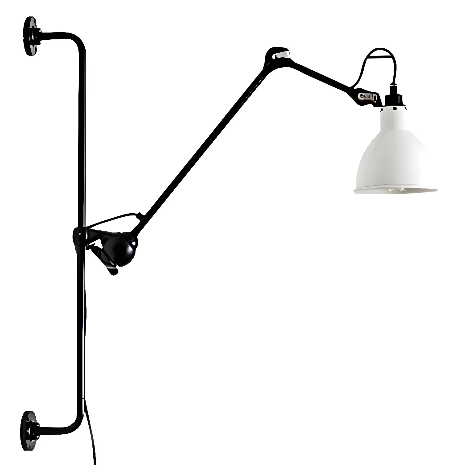 Trestle Base Metal Black Swing Arm Wall Light