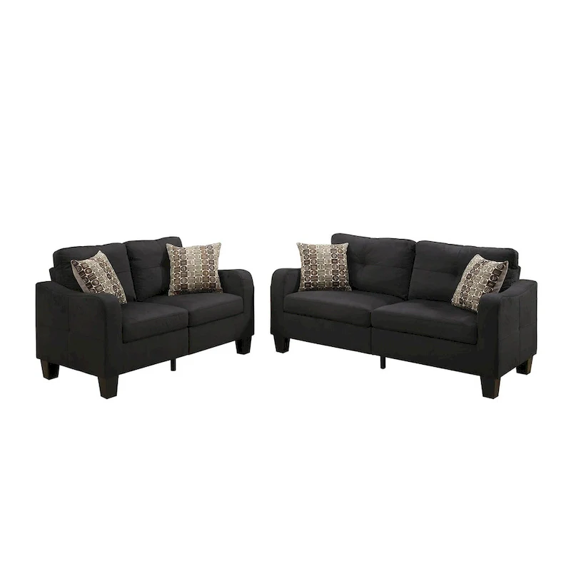 2 Piece Sofa Set with Accent Pillows