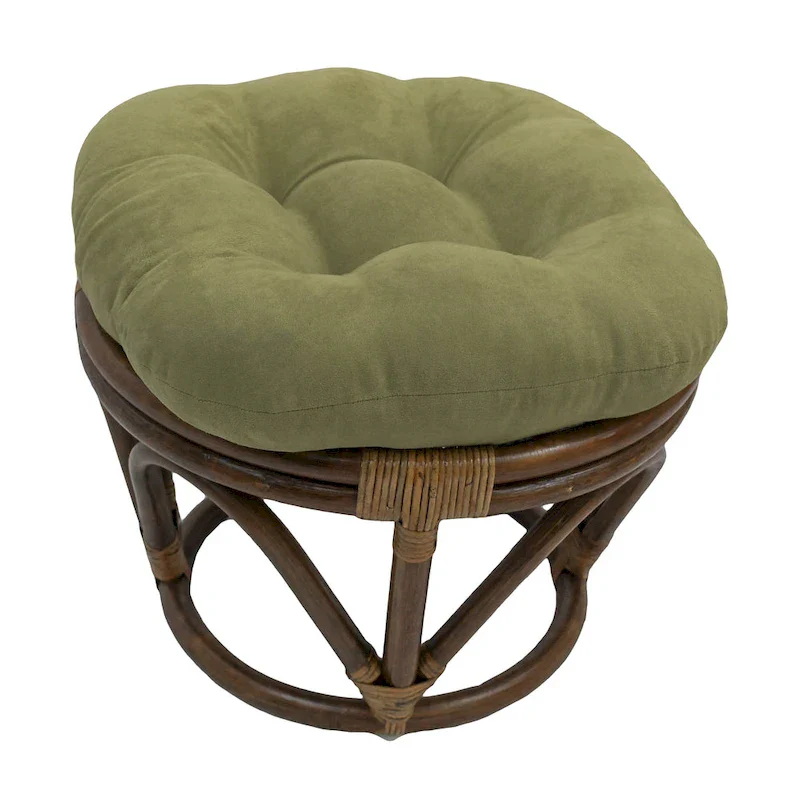 Bali 18-inch Footstool with Microsuede Cushion