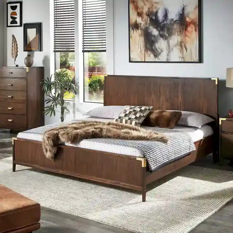 Khourush Low Profile Campaign Platform Bed by iNSPIRE Q Modern