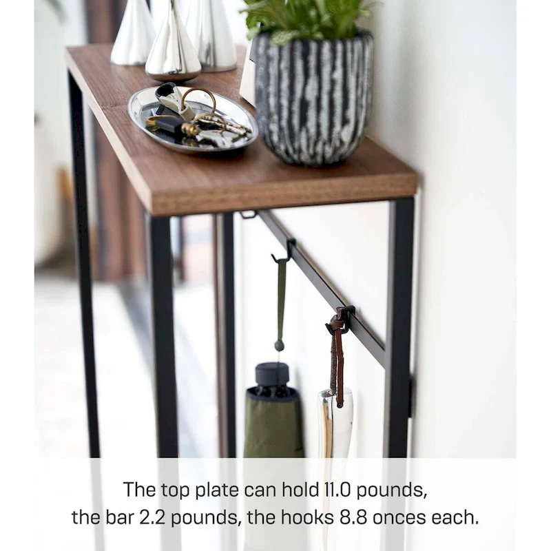 Yamazaki Home Narrow Entryway Console Table, Steel, Holds 11 lbs - L 7.28 x W 23.62 x H 31.69 inches