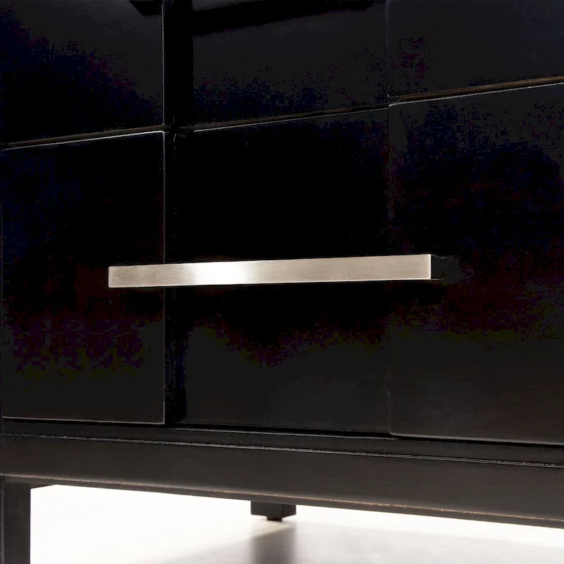 Solid Wood 2-Drawer Nightstand - Light Oak/Espresso/Grey