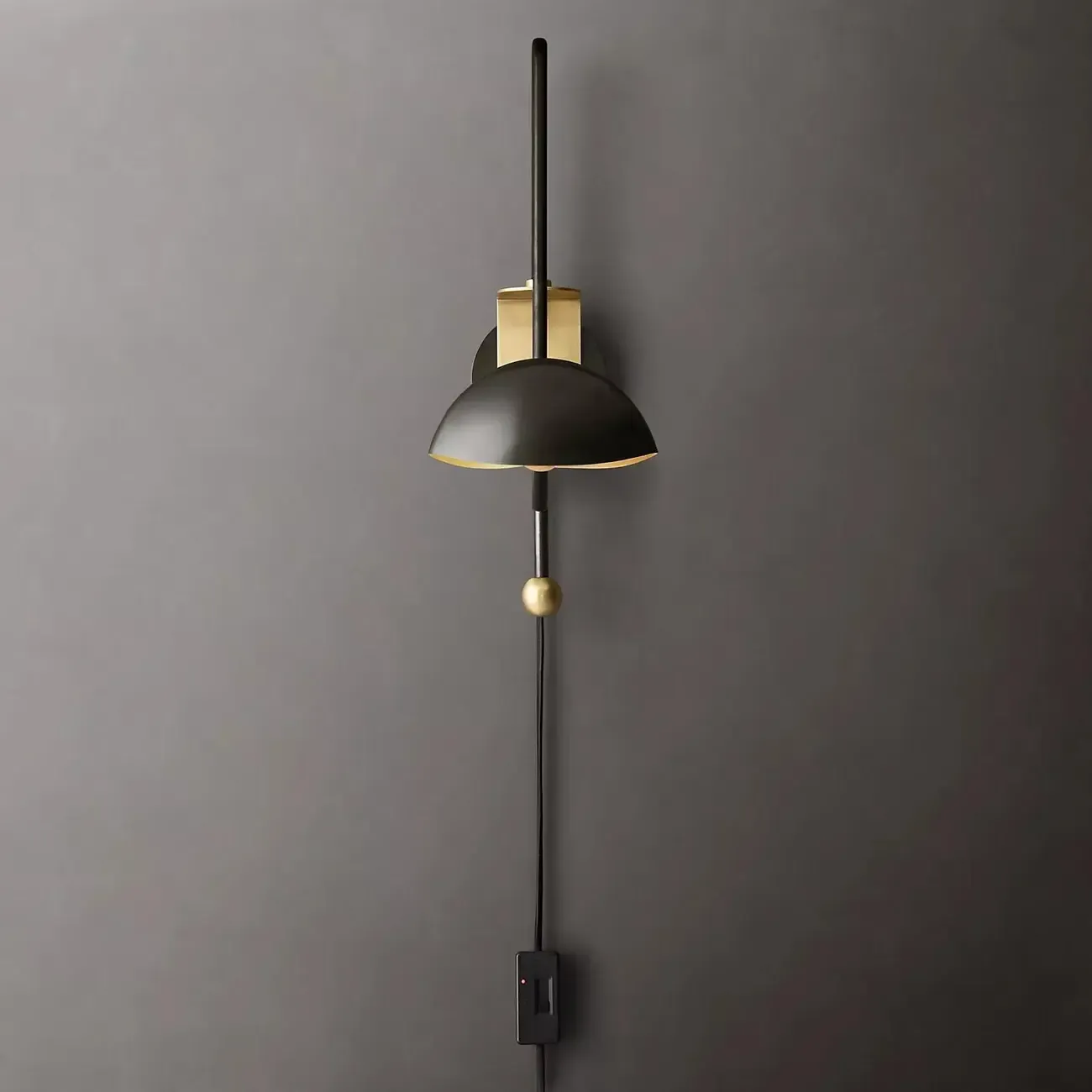 1-Light Copper Shade Swing Arm Wall Light