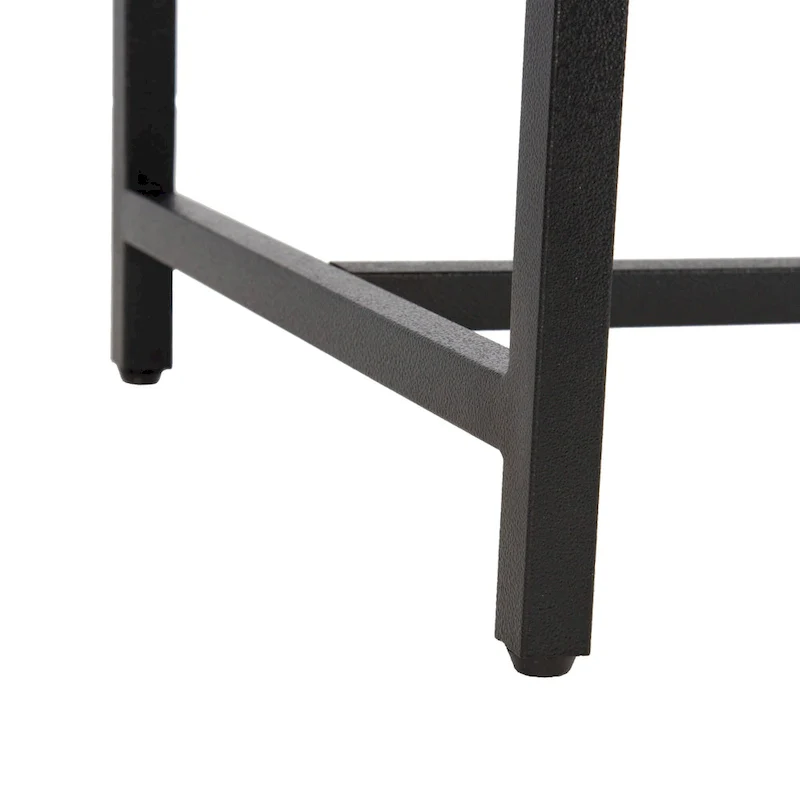 Brown Faux Leather Bench with Metal Legs