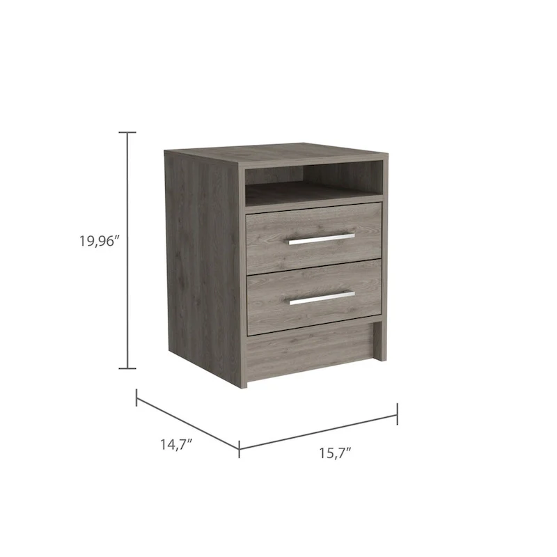 Rowley 2-Drawer 1-Shelf Rectangle Nightstand Smokey Oak