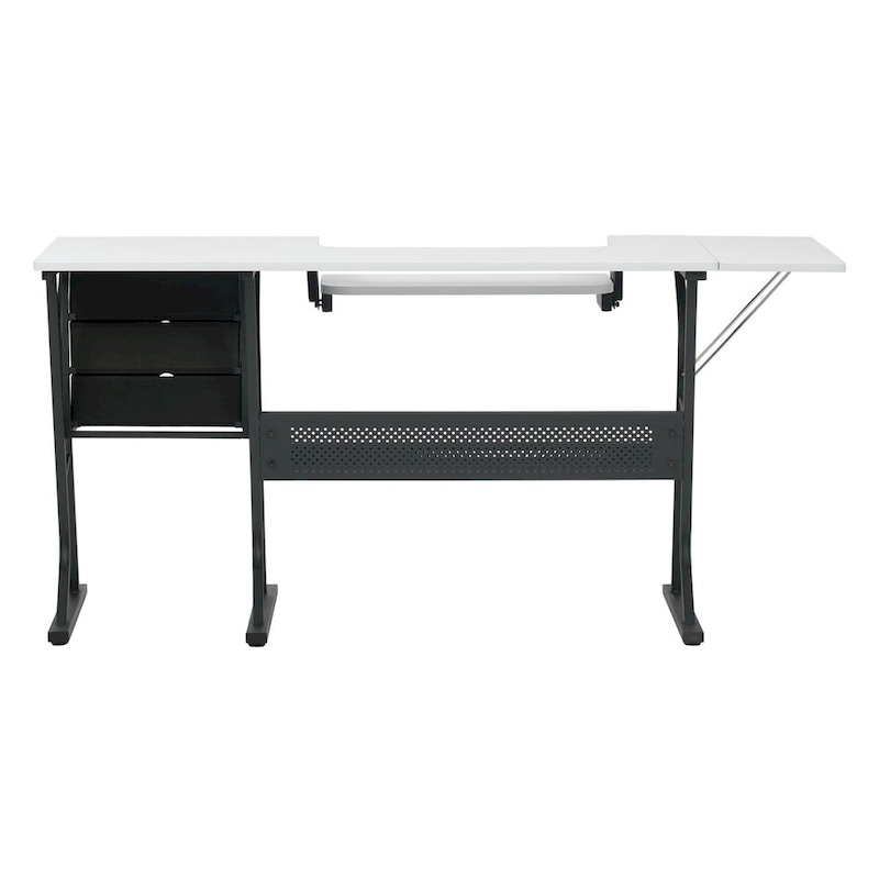 Studio Designs Eclipse Ultra Grey and White Wood Top Sewing Table