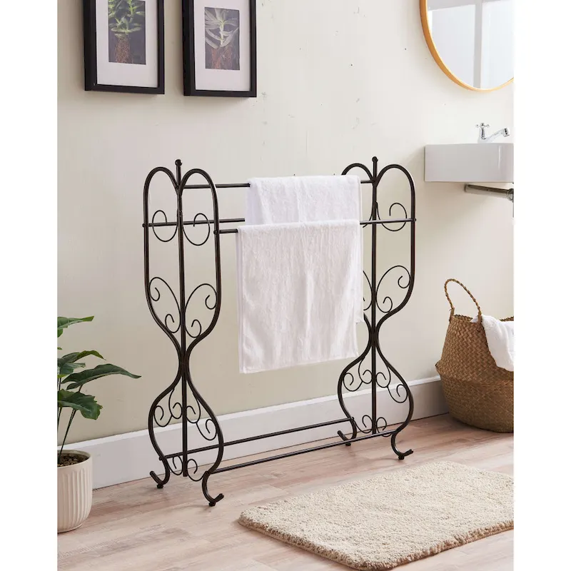 Free Standing Towel Rack, Pewter