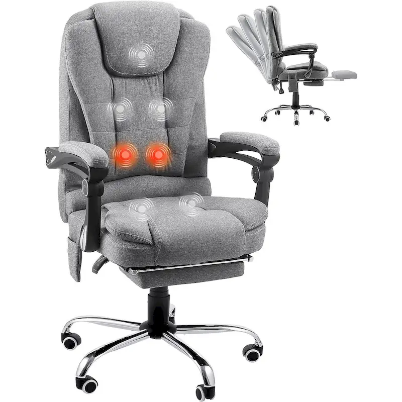 AECOJOY Heated Executive Office Chair w/ Massage &Adjustable Height