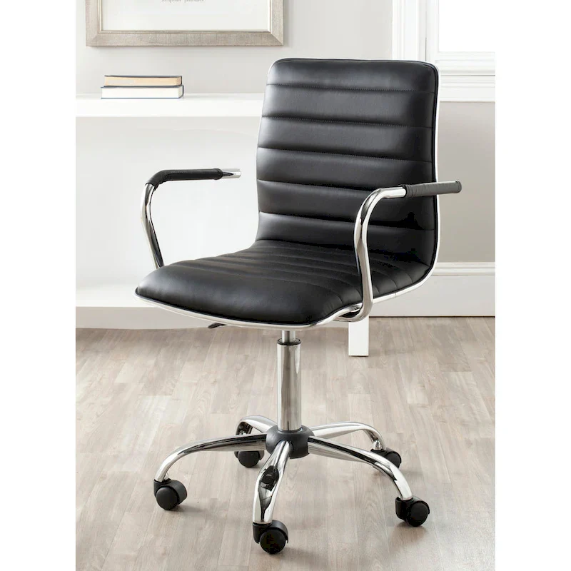 SAFAVIEH Kendra White Adjustable Height Office Desk Chair - 22.4  x 19.9  x 35.9  - 22.4  x 19.9  x 35.9  - 22Wx23Dx40H