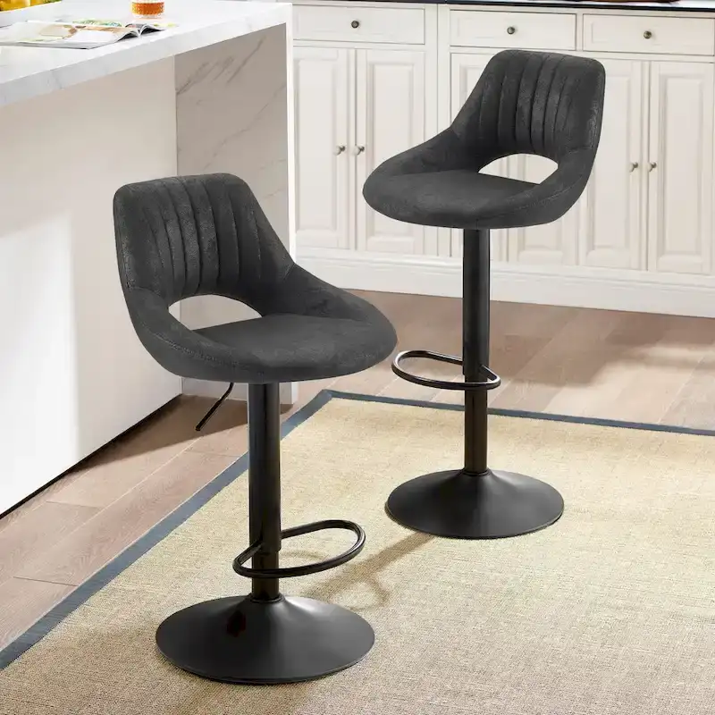 Retro Adjustable Swivel Barstool (Set of 2)