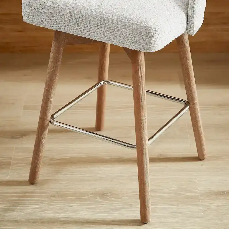 Art Leon Set of 2 Upholstered Counter Height Swivel Barstool