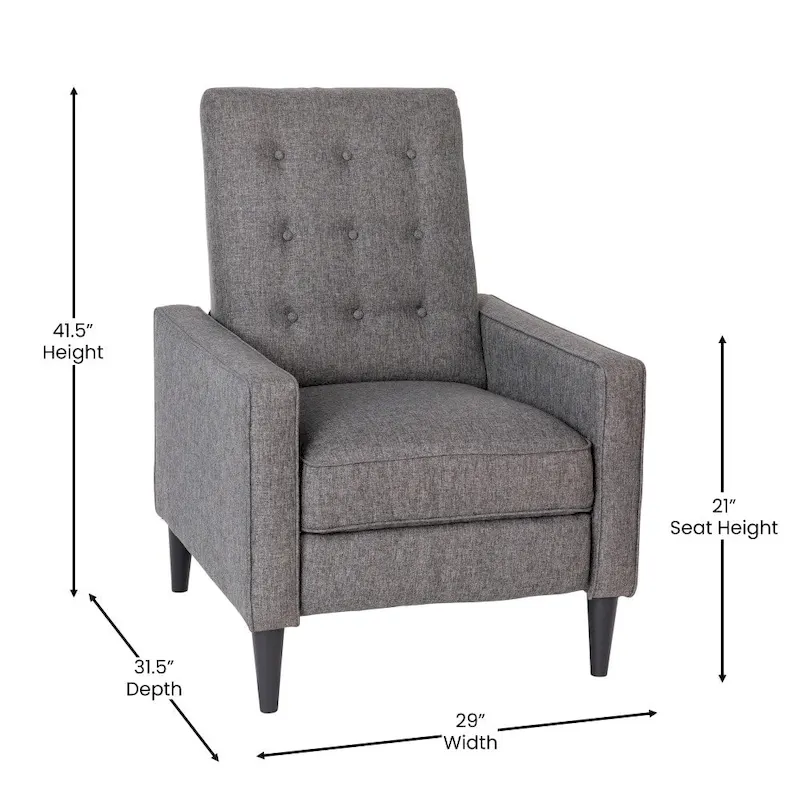Pushback Recliner with Button Tufted Back
