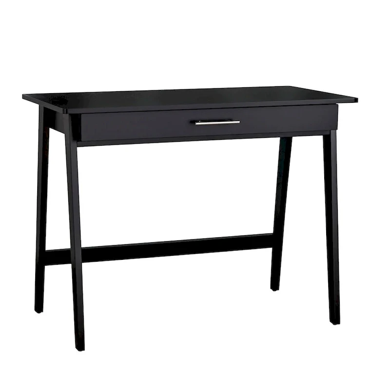 Pine Wood Compact Writing Desk with Drawer – Black / Blue / Grey / White / Blush Pink / Green, Single User