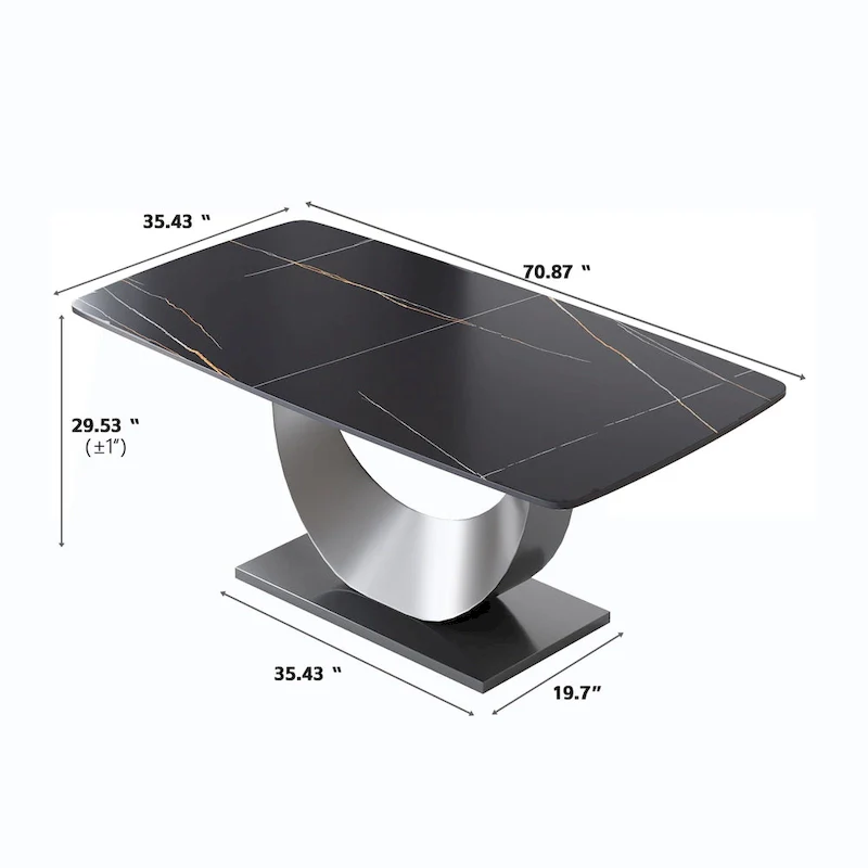 71 Modern Rectangular Sintered Stone Dining Table