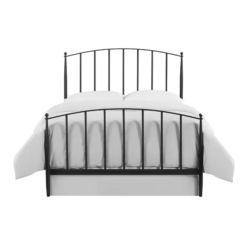 Queen Whitney Adult Bed Black - Crosley: Classic Steel Frame, Arch Headboard & Footboard