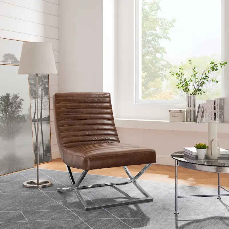 Art Leon Retro Armless Leather Chair