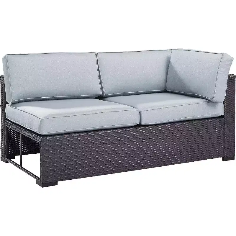 HomeStock Biscayne Outdoor Wicker Sectional Loveseat