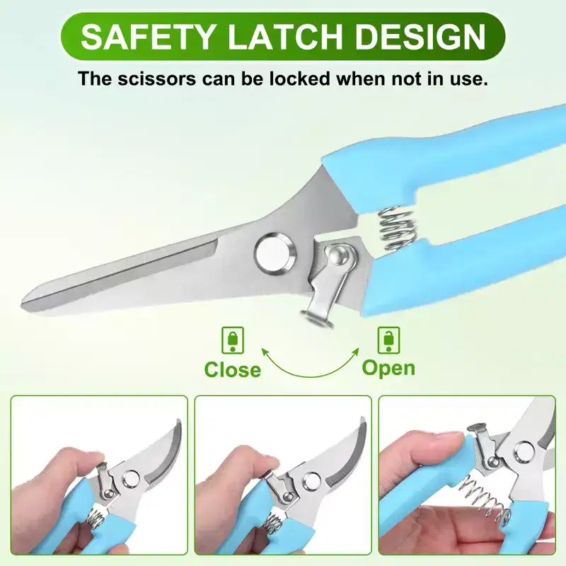 Unique Bargains Stainless Steel Durable Ergonomic Design Garden Scissors
