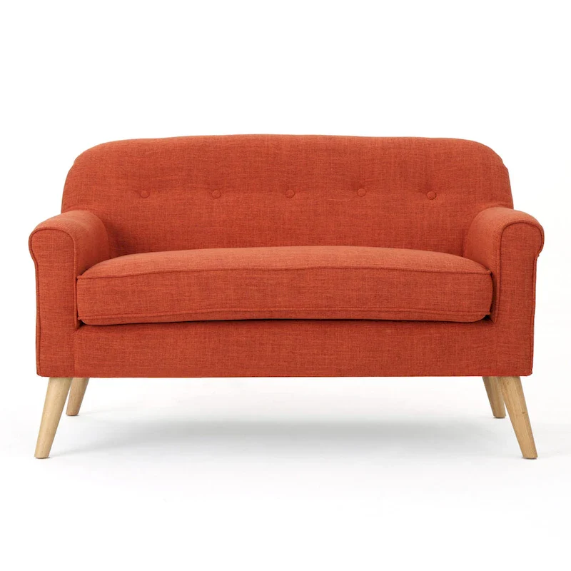 Mariah Mid-Century Fabric Loveseat