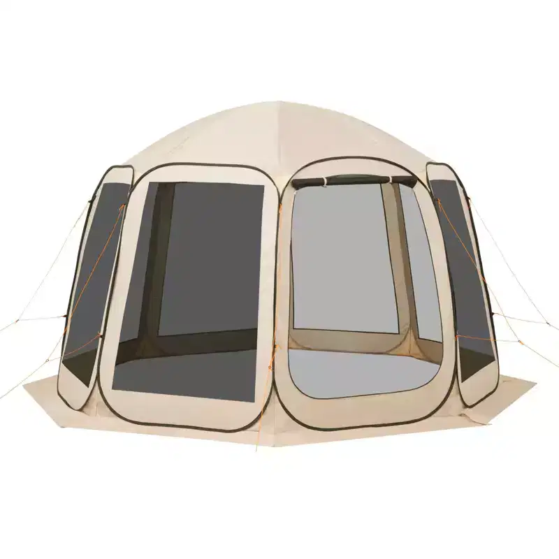 VEVOR Screen House Tent, 12 x 11 ft, 10-12 Person Pop Up Screen Tent, Portable Screened in Canopy with Carry Bag, Netting Sides, Ground Stakes,Beige