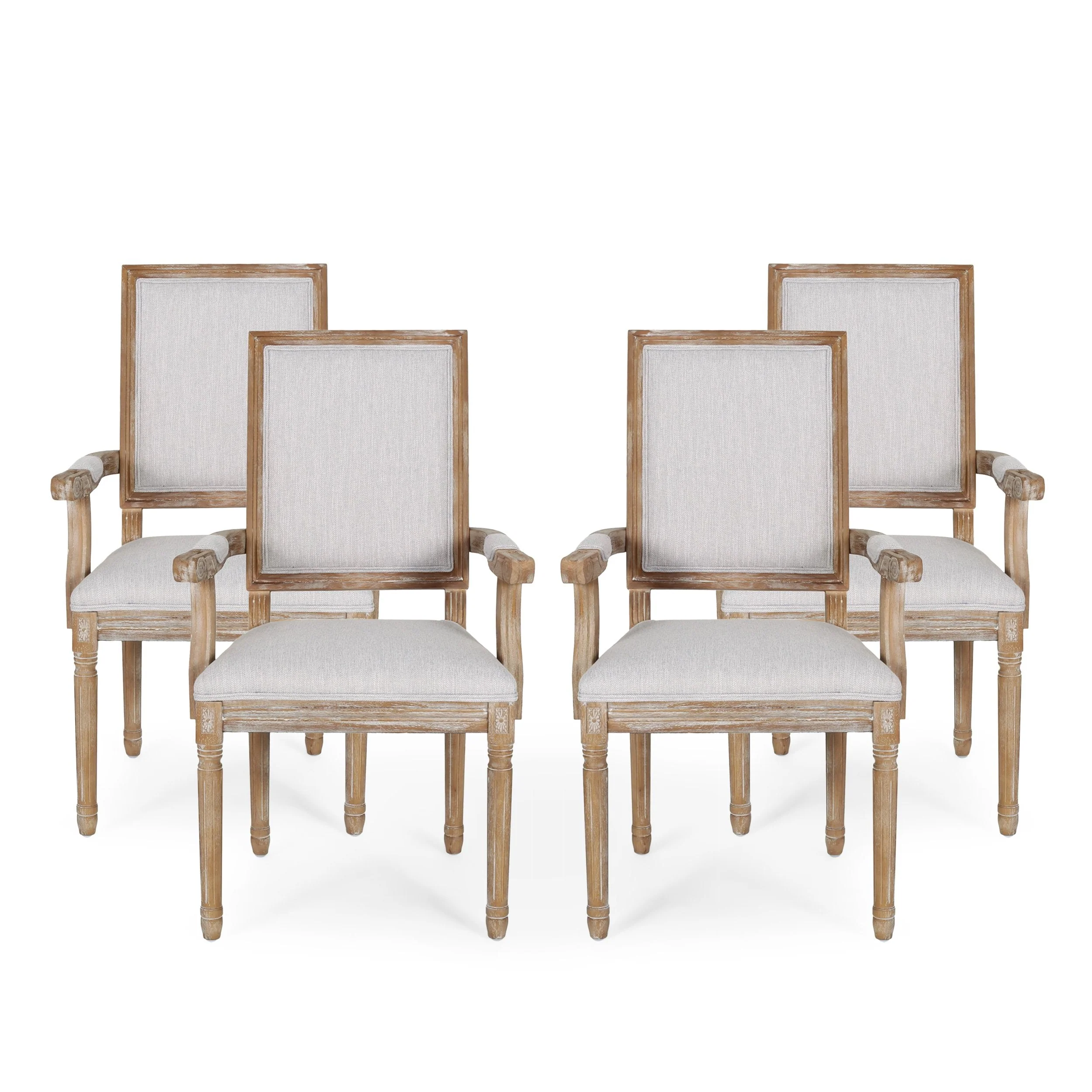French Country Wood Upholstered Dining Chair - NH511513
