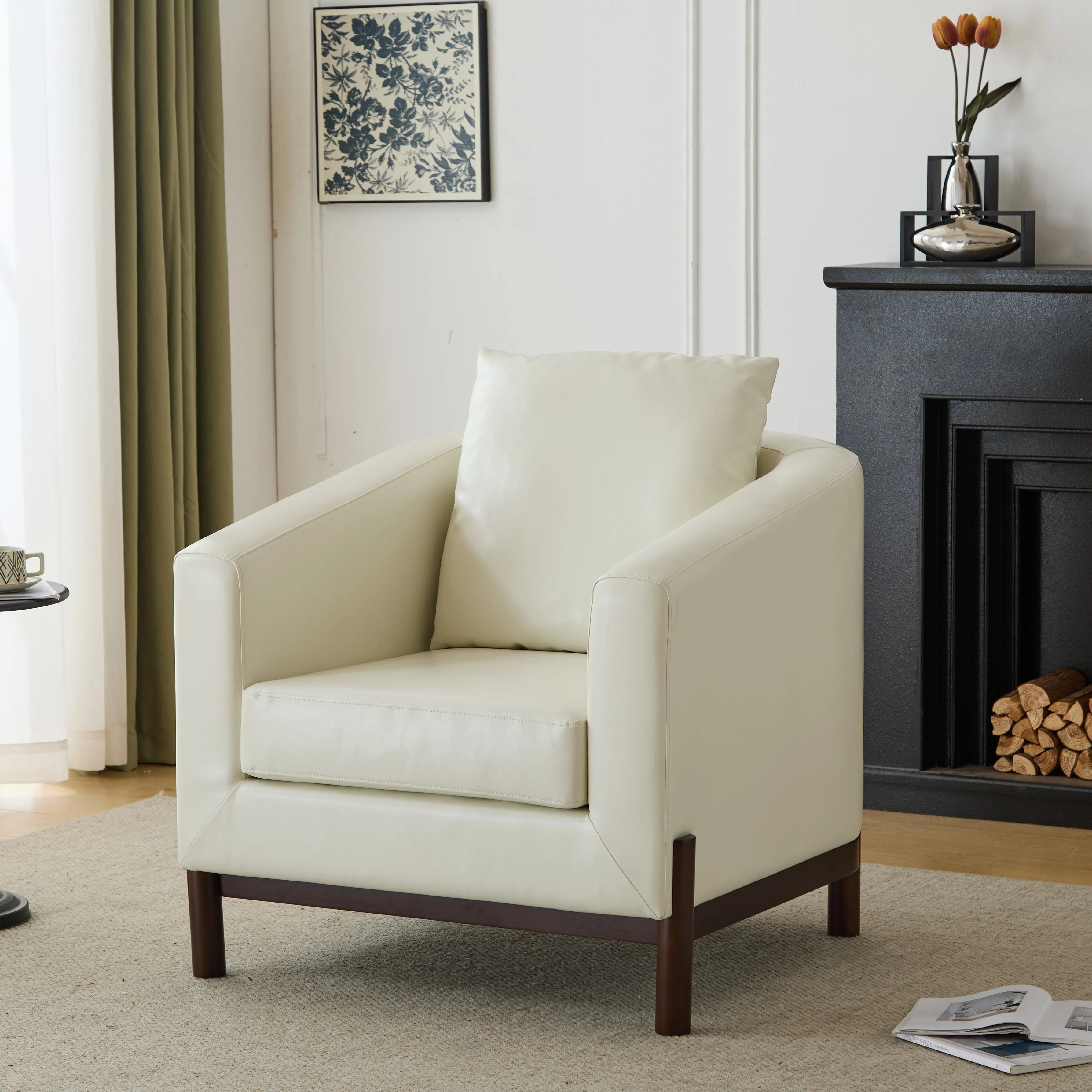 Luxury Modern Velvet Barrel Club Chair Single Sofa