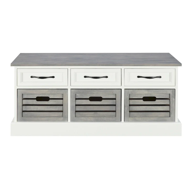 Paola Traditional Wood Cabinet with Baskets