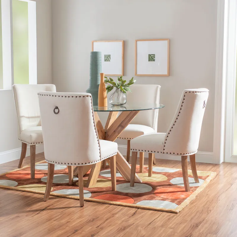 Allard X-base Round Glass Dining Table (Table Only)