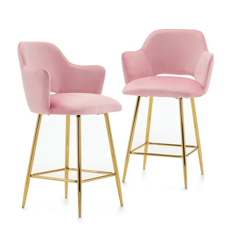 Modern Dining Chair with Gold Metal Legs for Dining Room