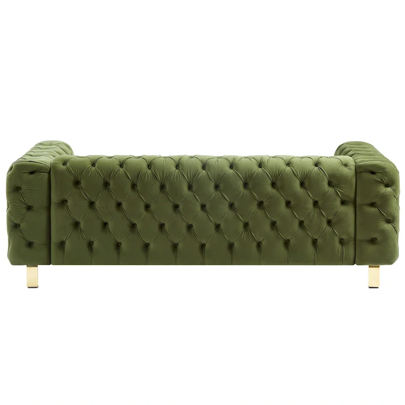Keyser Modern Glam Tufted Velvet 3 Seater Sofa - 83.75  L x 34.50  W x 27.25  H