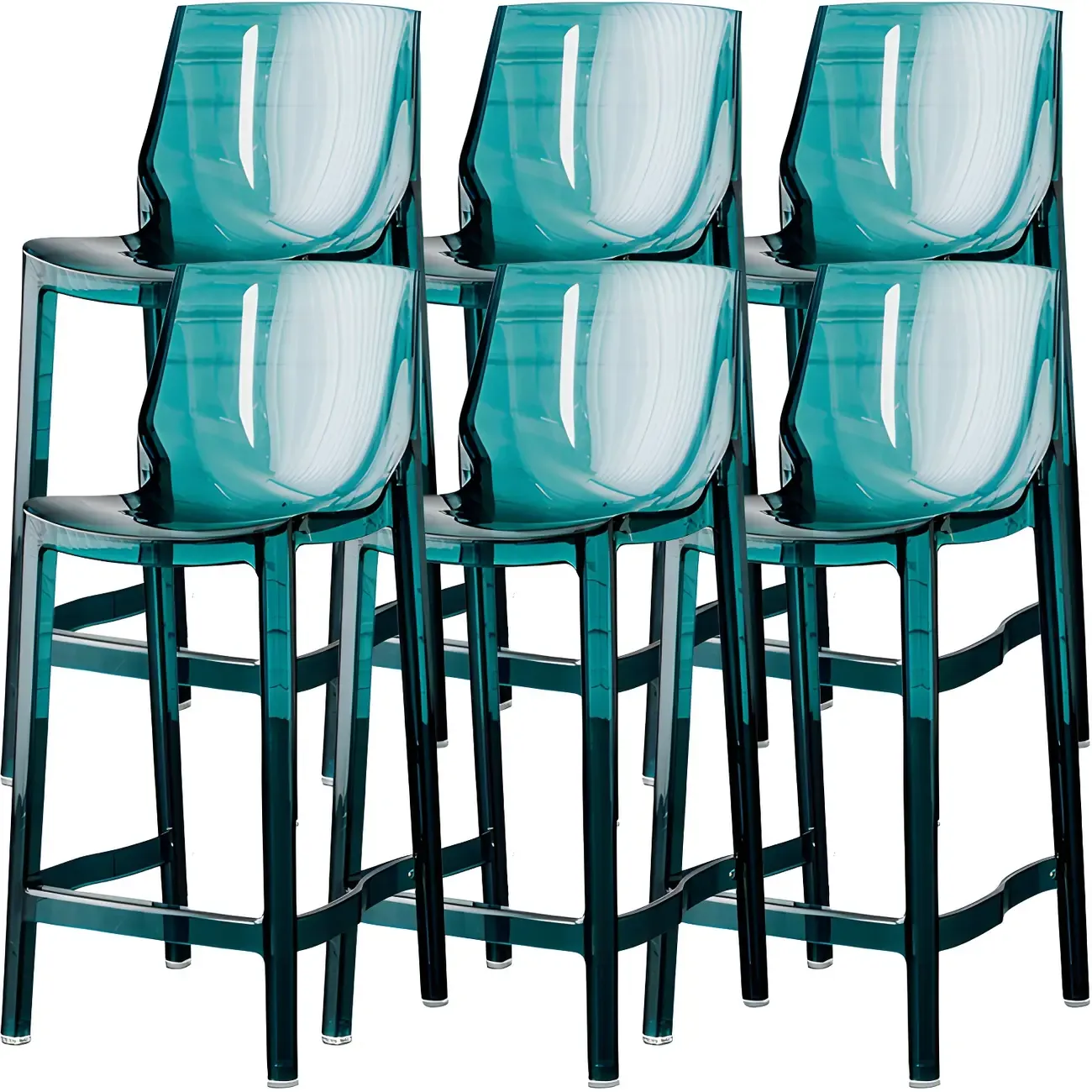 Modern Acrylic Transparent Chic Rectangle Durable Bar Stool