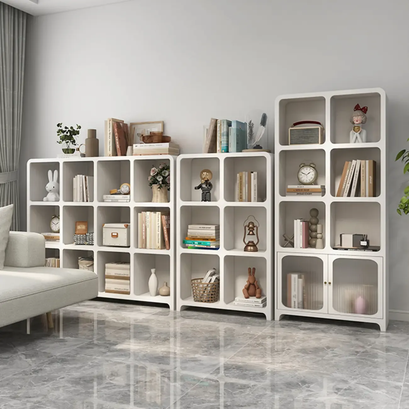 Simple Wooden Closed Back Bookcase in Black