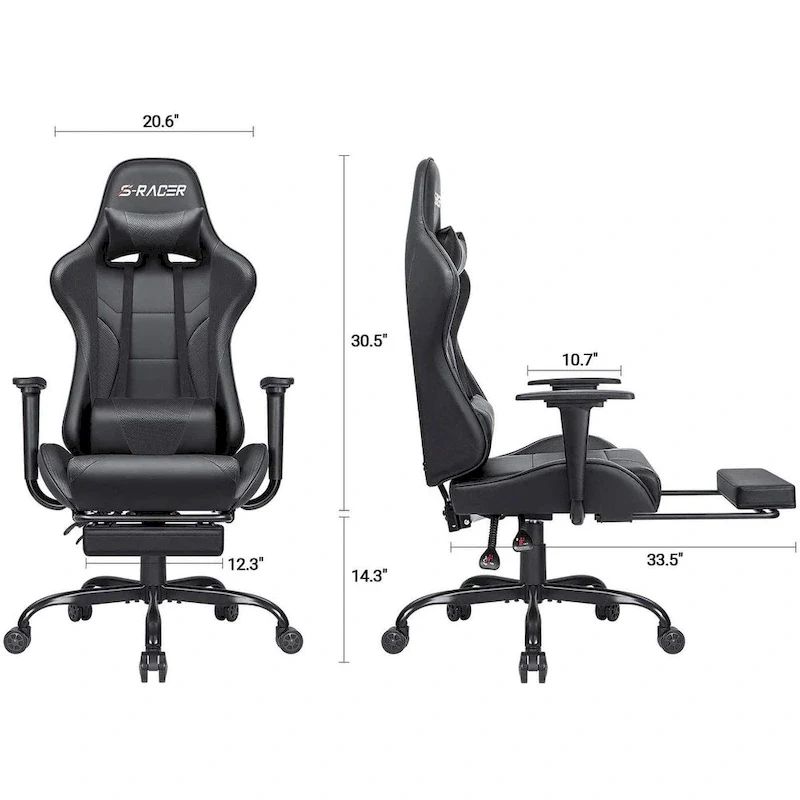 Gaming Chair with Footrest - Ergonomic Desk Chair