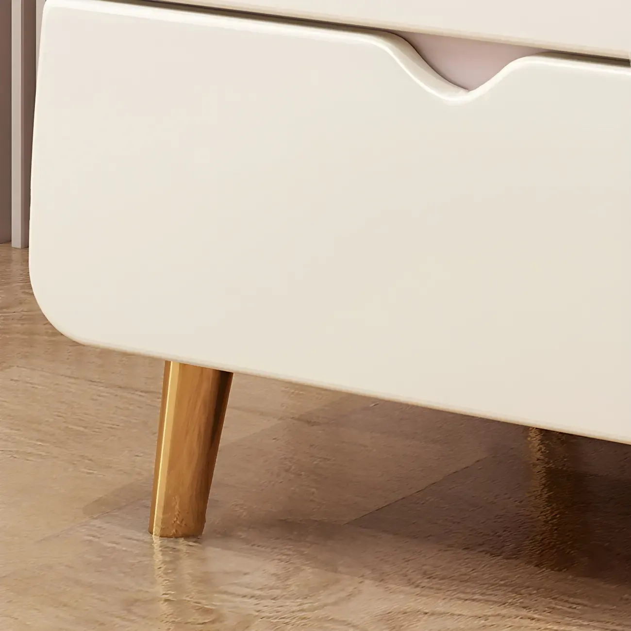 Pink Cute Cat Shape Scandinavian Nightstand with 2 Drawers