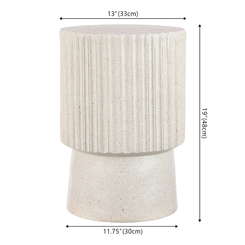 Kline 19  Modern Art Deco Tambour Accent Table , by JONATHAN Y