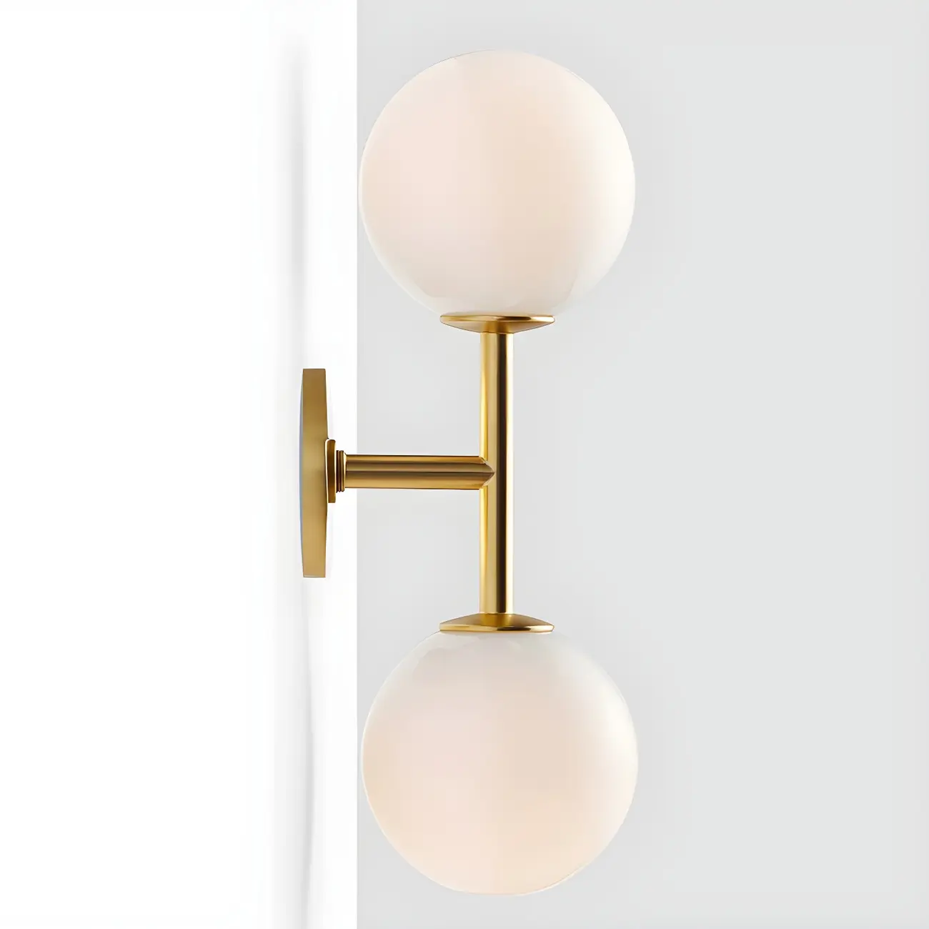 Modern 2-Light Up Down Globe Glass Vanity Light